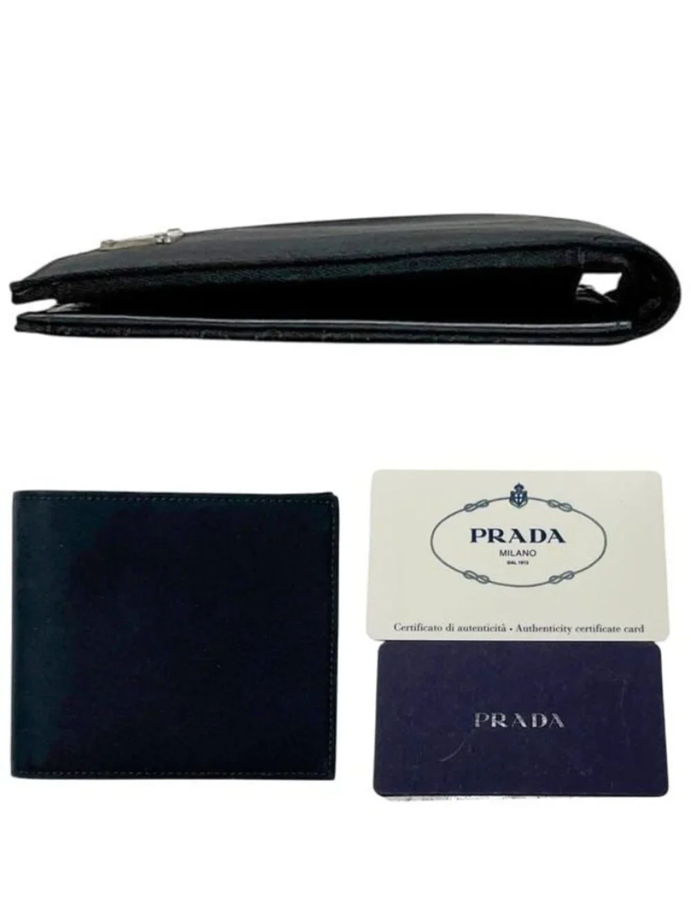 Prada Bifold Wallet Black Nero Tessuto Nylon Leather